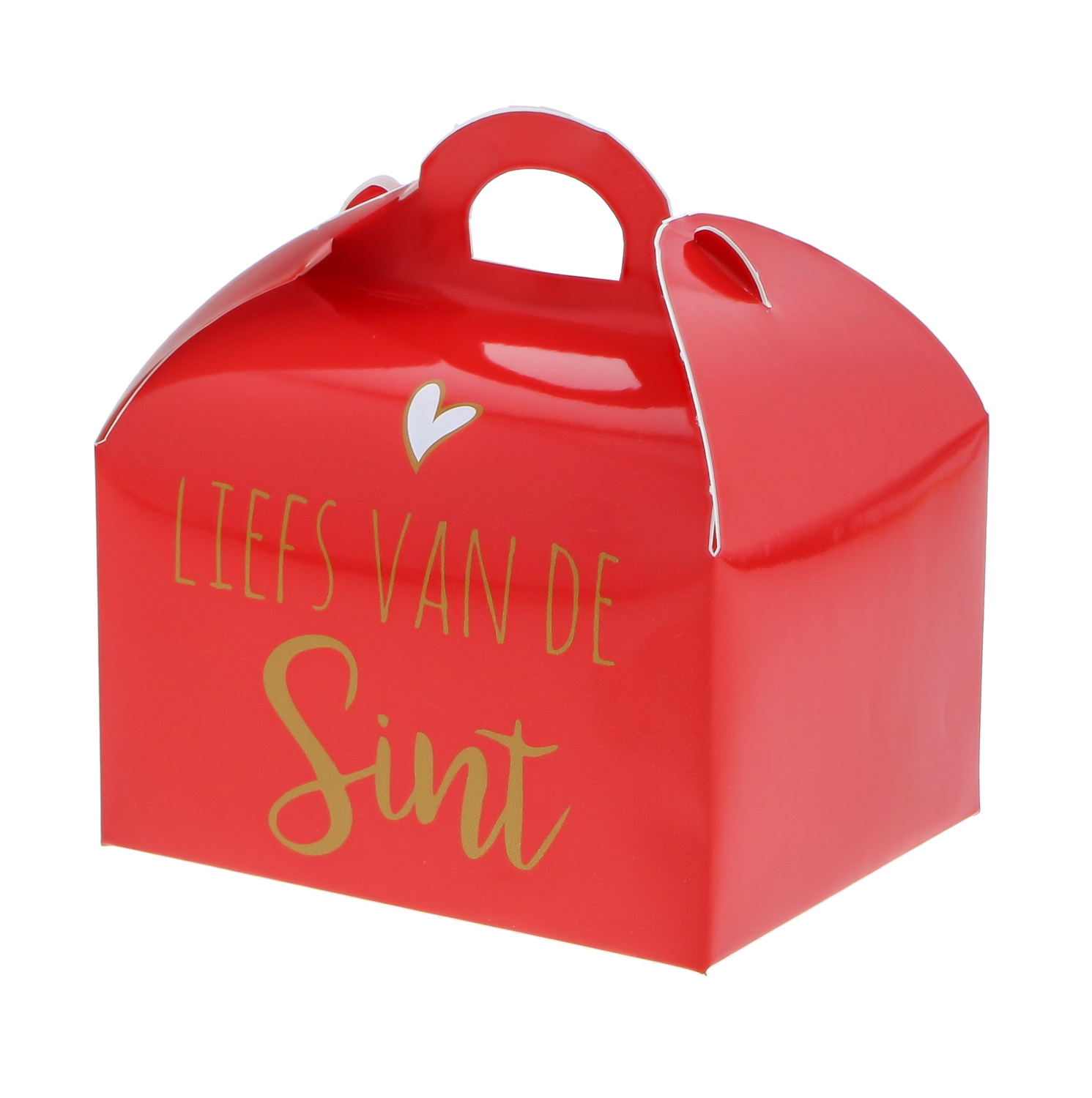 Sweetbox met handvat 250 gram "Liefs van de Sint"  - 100*80*110mm  - 48 stuks