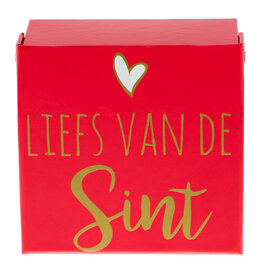 "Liefs van de Sint" doos met deksel vierkant middel