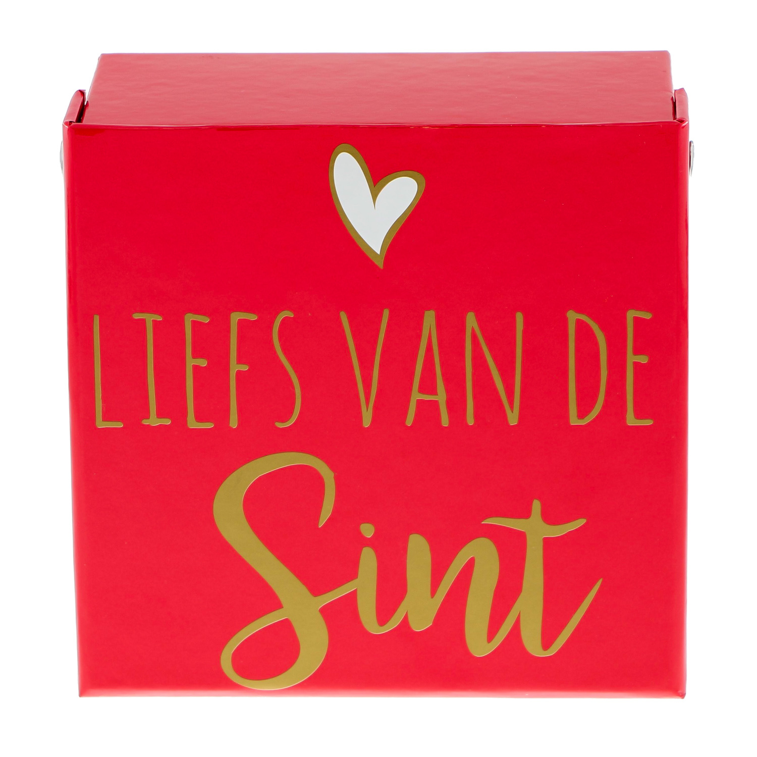 "Liefs van de Sint" doos met deksel vierkant middel - 130*127*62mm - 10 stuks