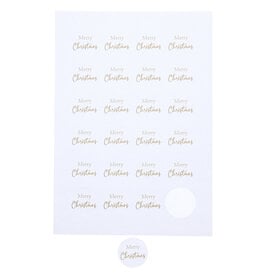 Sticker 4 cm " Merry Christmas" Gold