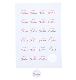 Sticker 4 cm " Merry Christmas" rouge