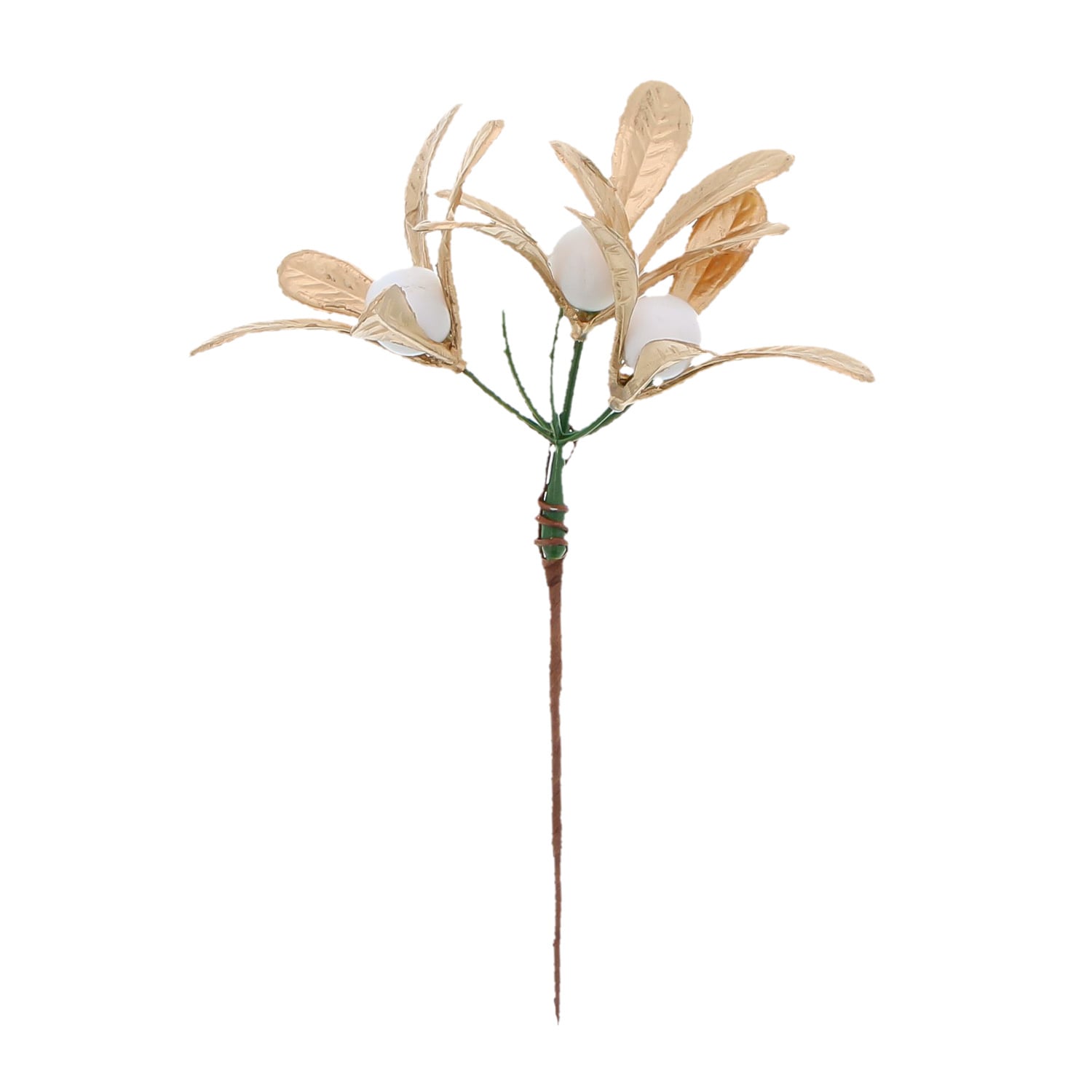 Mistletoe with 3 berries gold