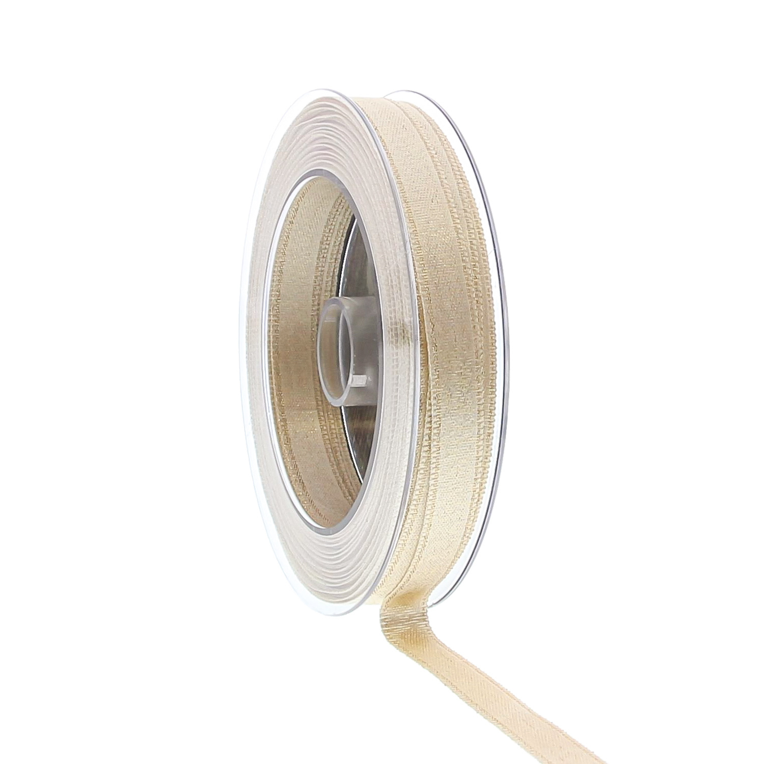 Ribbon Shimmer white - gold - 10mm x 20mtr.