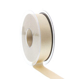 Ribbon Shimmer white - gold -25mm x 20mtr