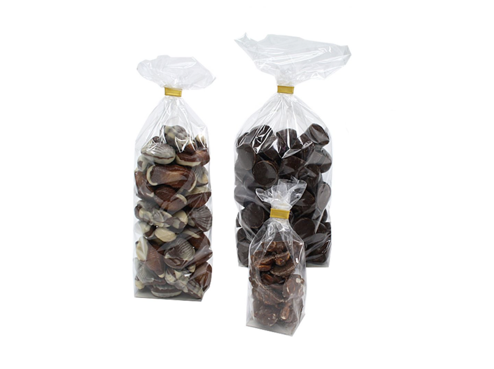PP sachets à fond croisé avec carton argenté 100x220mm - 1000 pièces