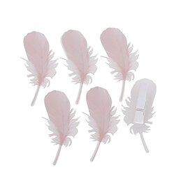 Pince à plumes en bois "Feather" rose clair