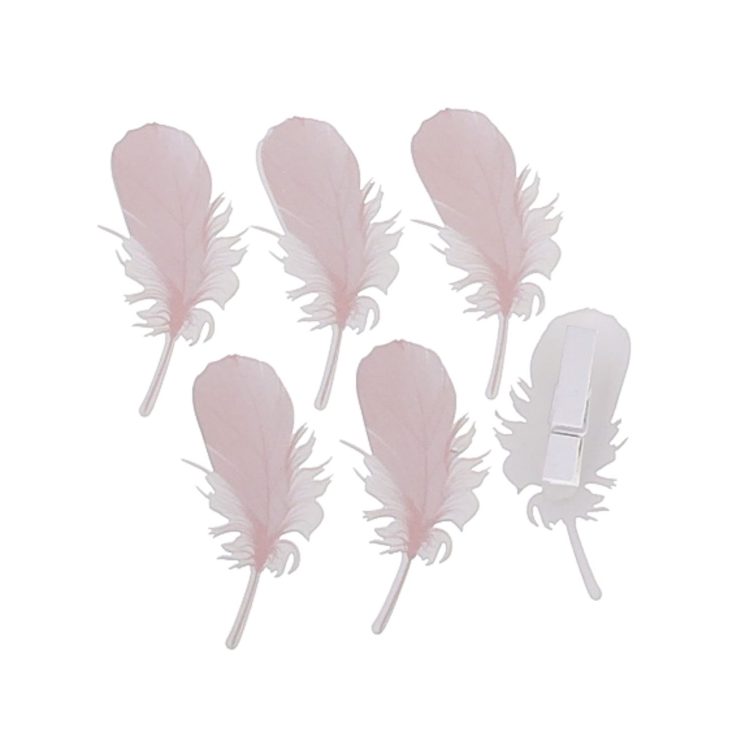 "Feather" wooden feather clip light pink