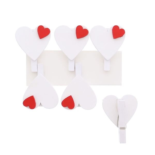 "Little Heart" clip white/red