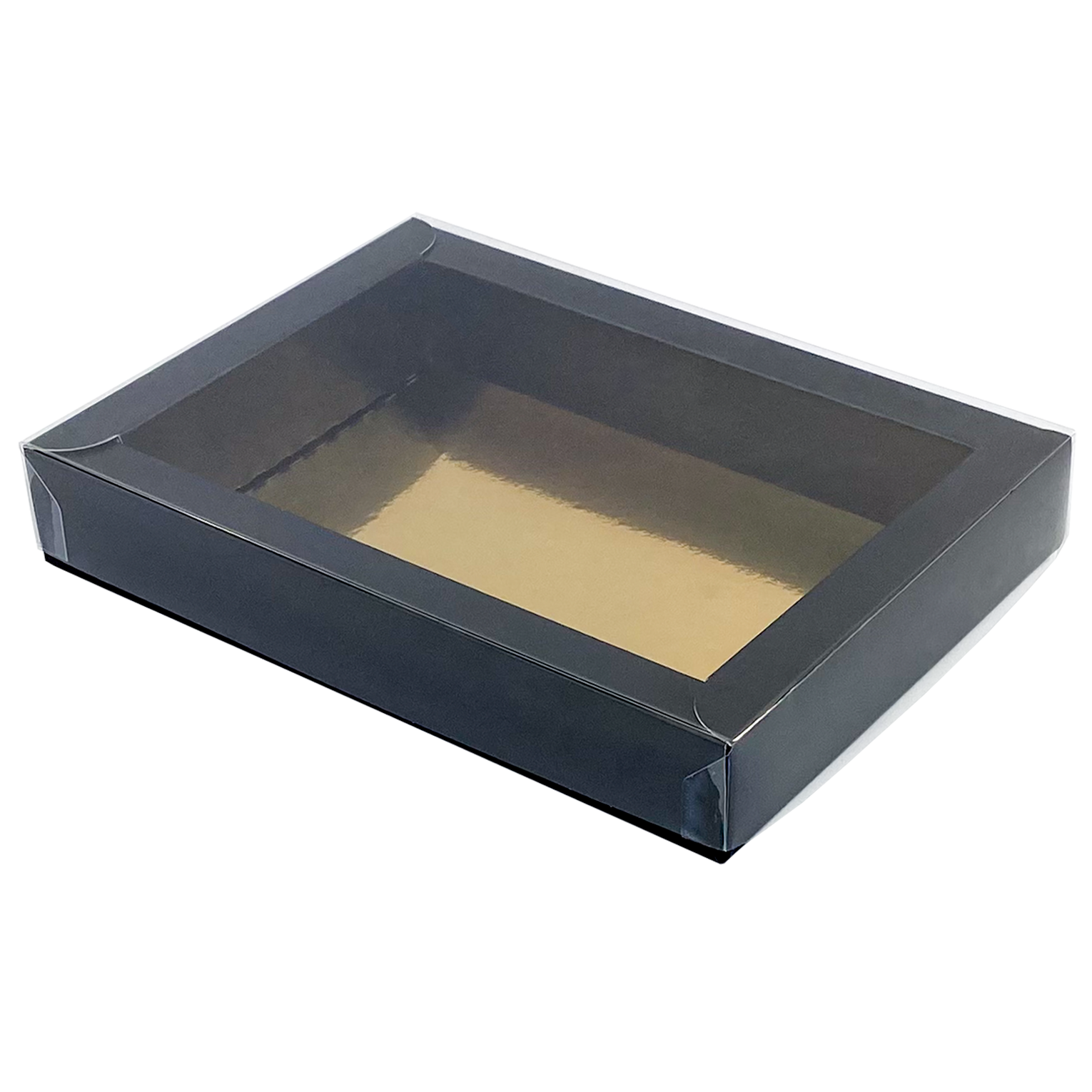 GK7 Window box with transparant lid (matt black) - 175*120*33mm - 100 pieces