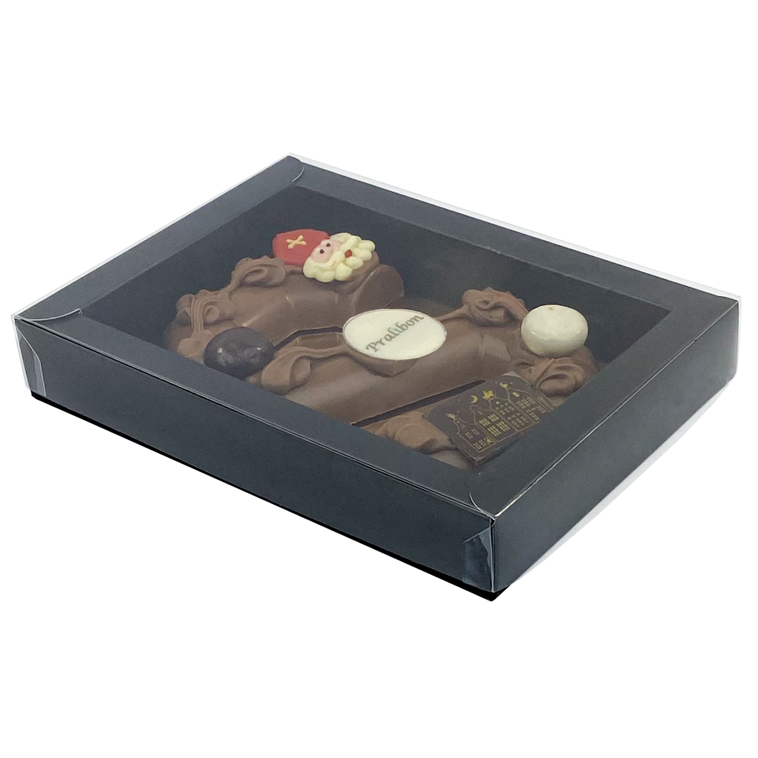 GK7 Window box with transparant lid (matt black) - 175*120*33mm - 100 pieces