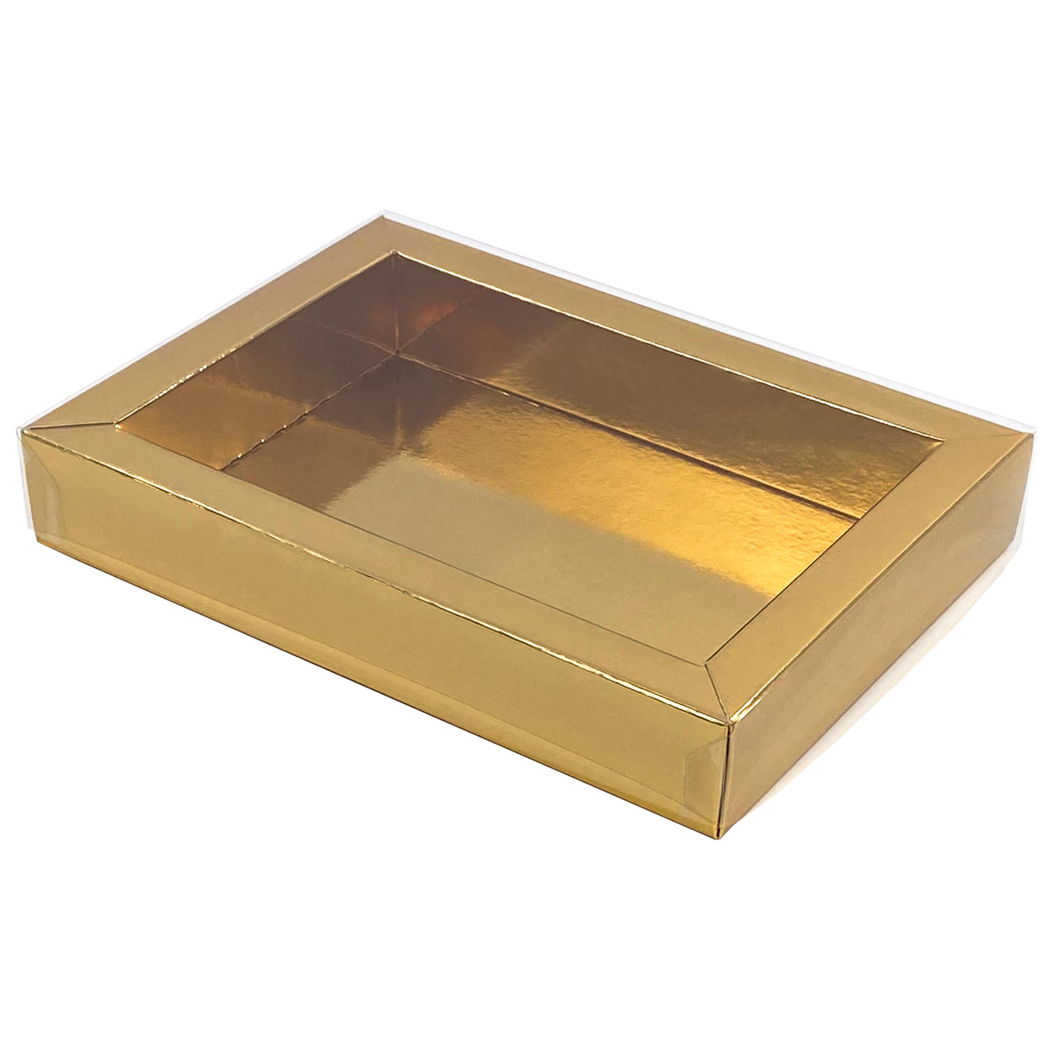 GK7 Window box with transparant lid (shiny gold) - 175*120*33mm - 100 pieces