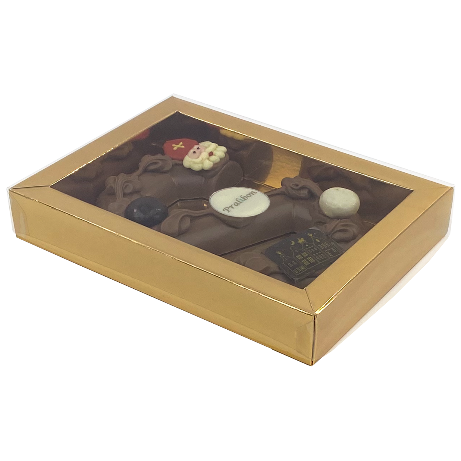 GK7 Window box with transparant lid (shiny gold) - 175*120*33mm - 100 pieces