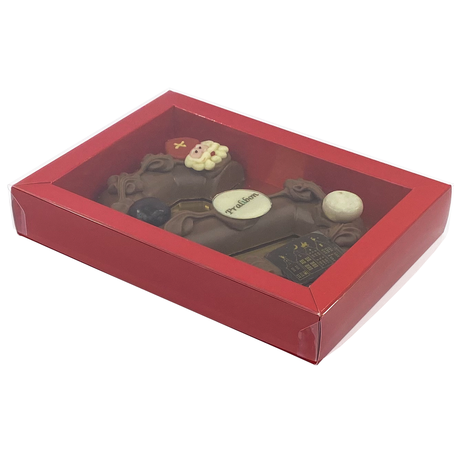 GK7 Window box with transparant lid (red) - 175*120*33mm - 100 pieces