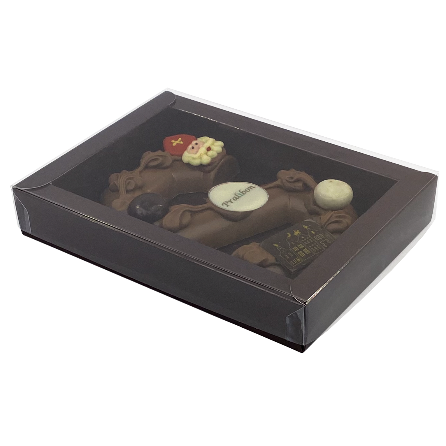 GK7 Window box with transparant lid (dark brown) - 175*120*33mm - 100 pieces