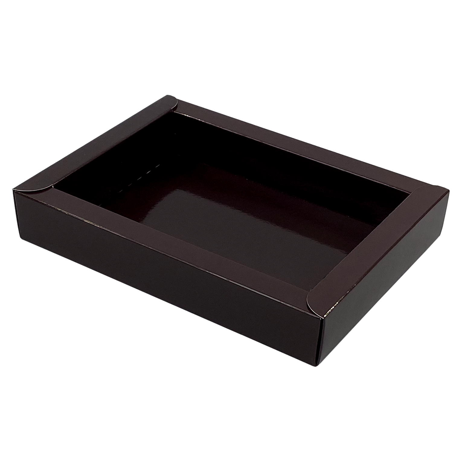 GK7 Window box with transparant lid (dark brown) - 175*120*33mm - 100 pieces