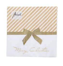 Napkin  Christmas red or gold bow