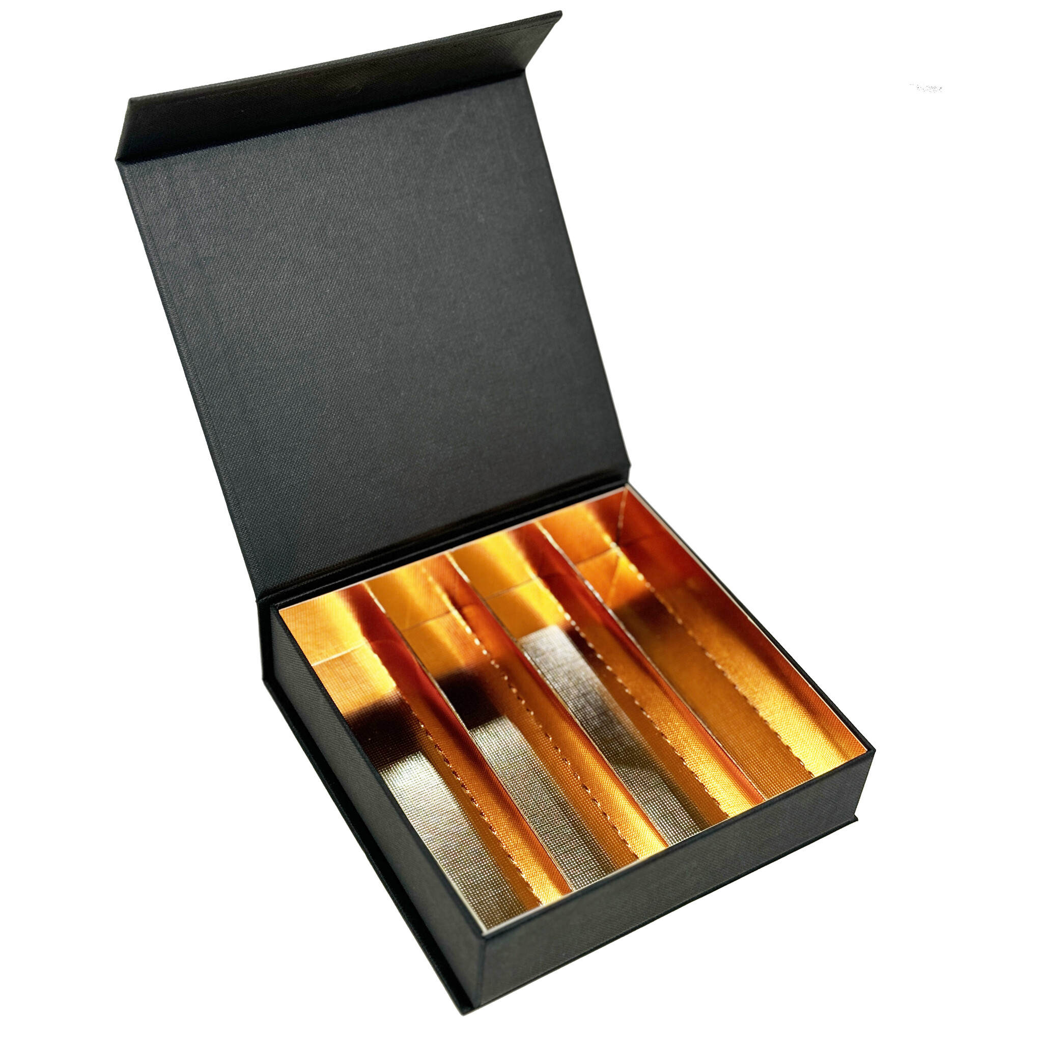 Magnet box (black) - 16 bonbons - 12 pieces