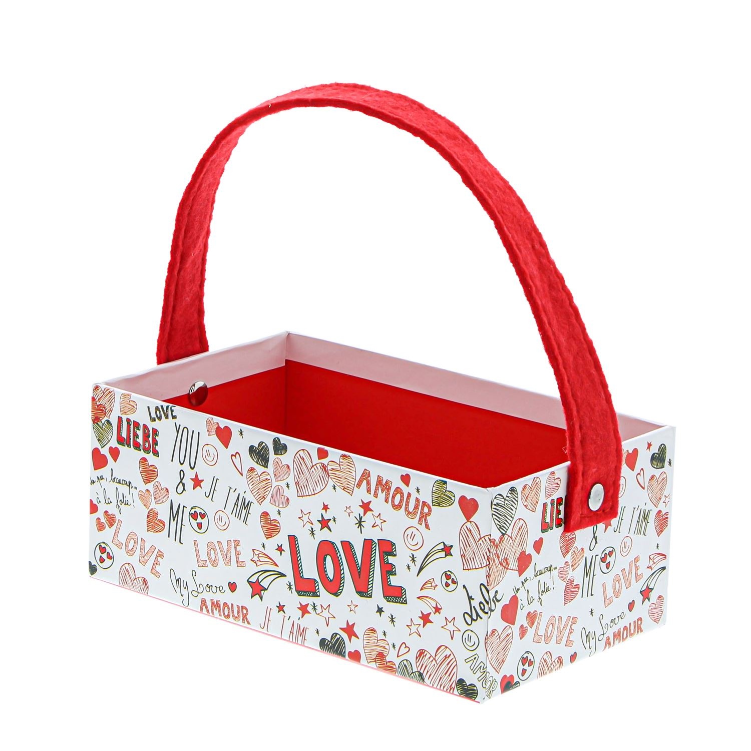 "Sparkling Love" straight bowl with rectangular ear - 6 pieces