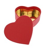 Harten doosje voor bonbons  rood - 75*30*75mm - 50 stuks