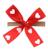 Bow with clip satin "Hearts"