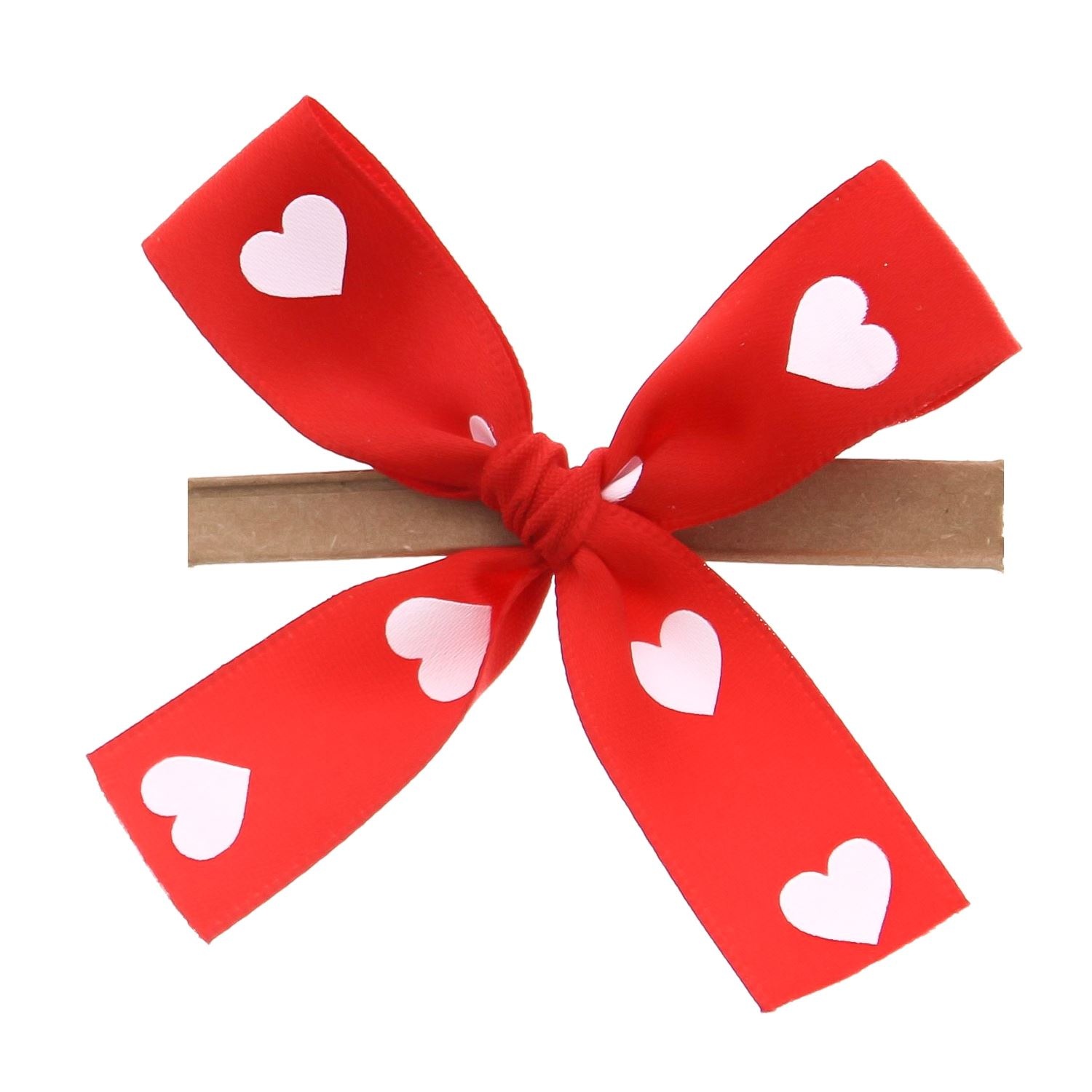 Bow with clip satin "Hearts"