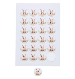 Sticker Bunny "Hopper" - 4 cm ⌀ - 120 pieces