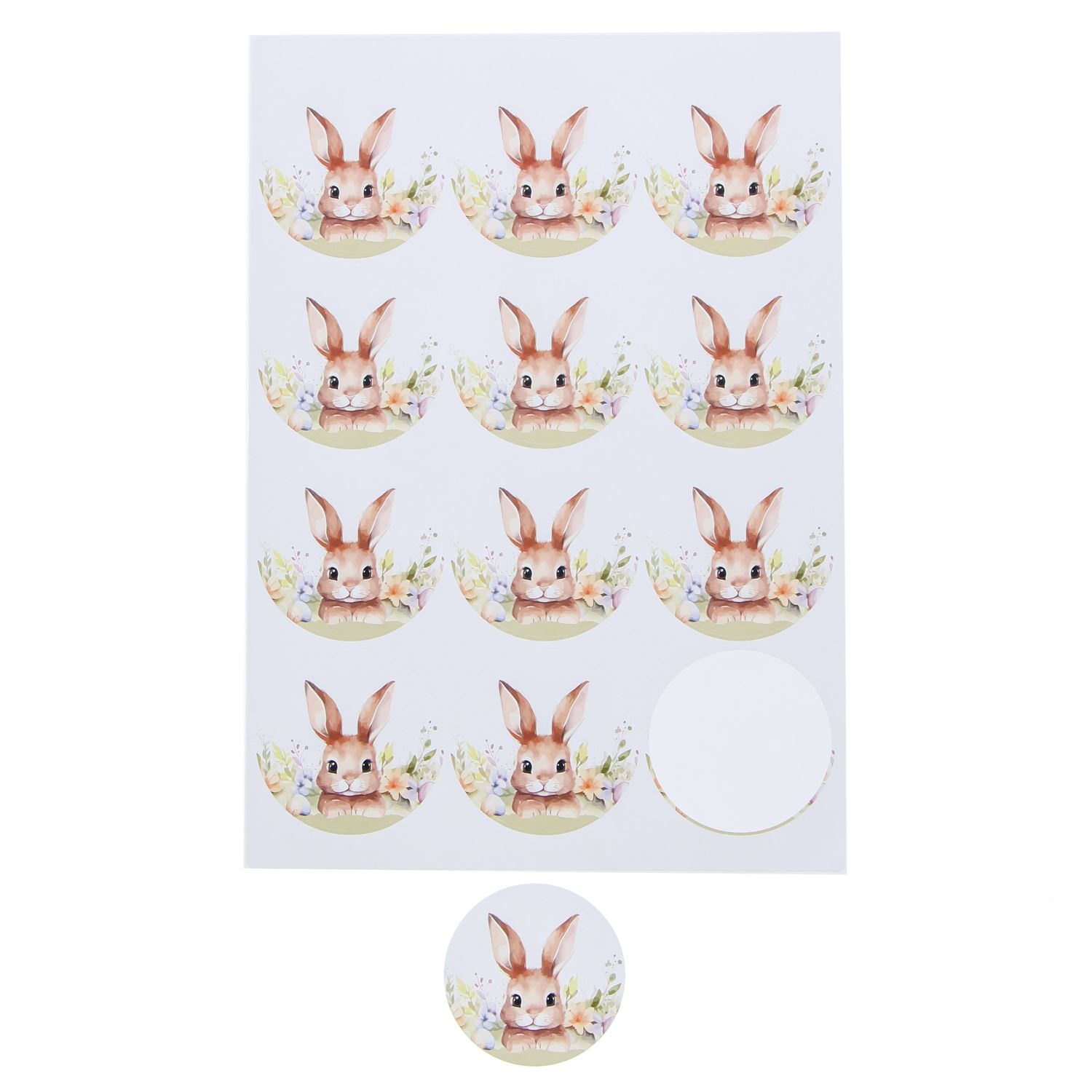 Autocollant Lapin "Hopper" - 4 cm ⌀ - 120 pièces
