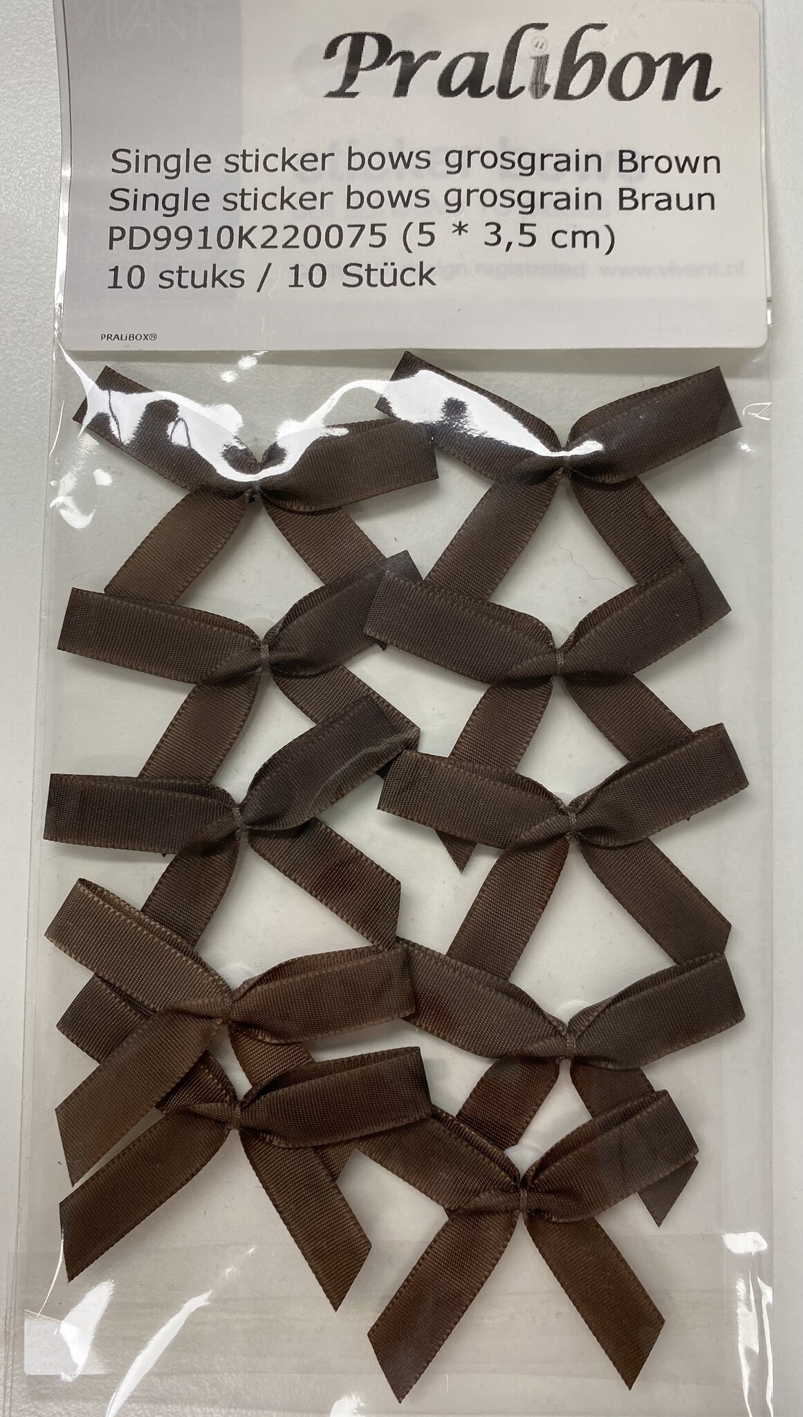 Single sticker bows grosgrain - 150 stuks