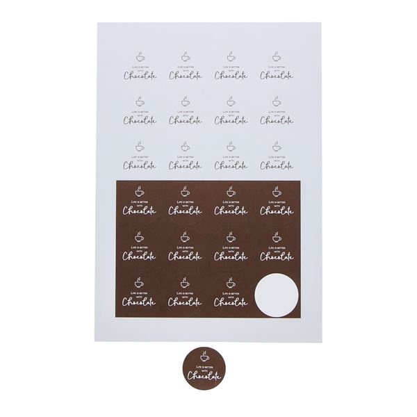"Lines" Life is better with chocolate sticker 4 cm.
