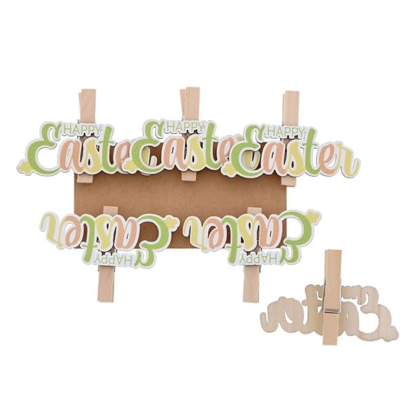 Klammer "Frohe Ostern" "Tricolor" pastel