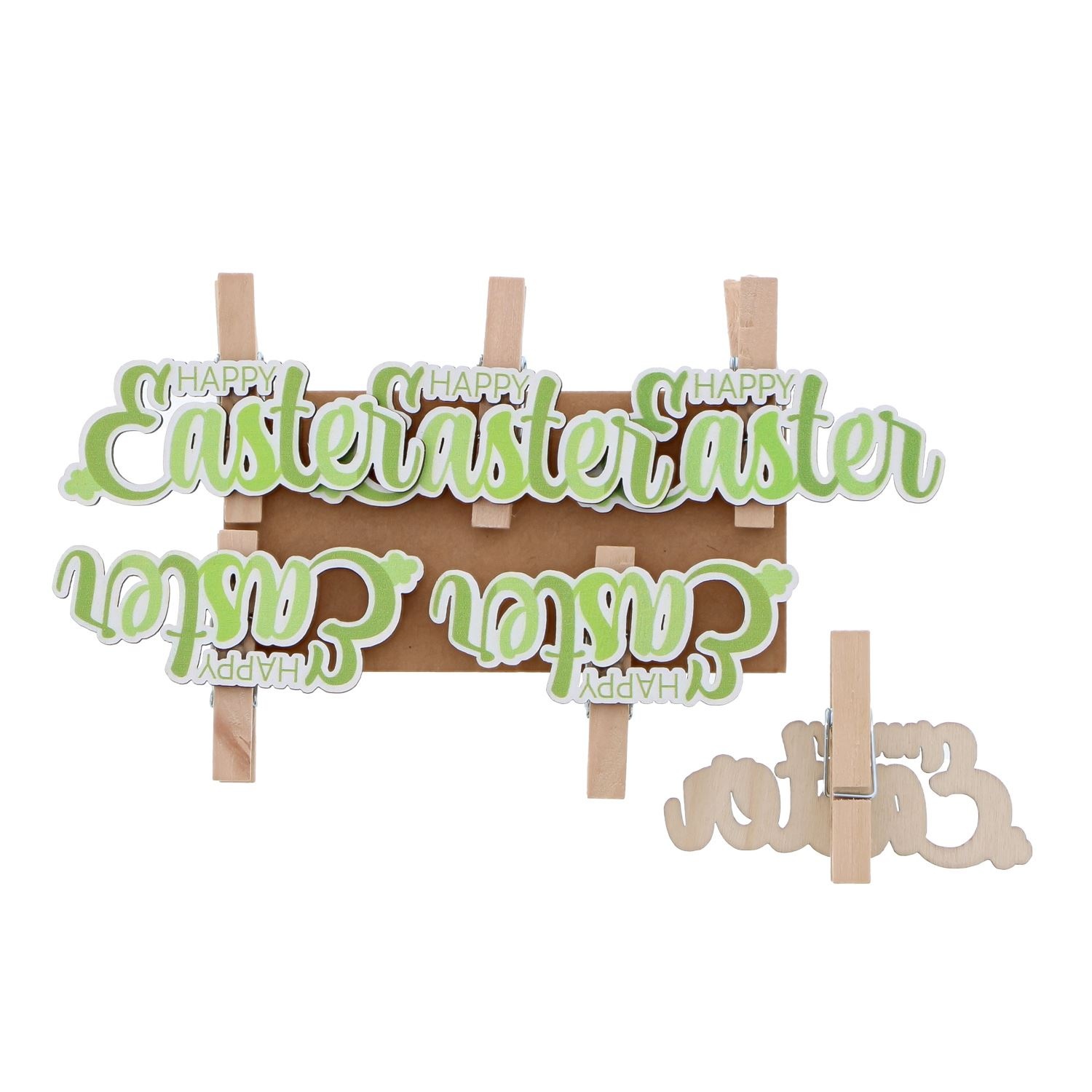 "Happy Easter" knijper  "Tricolor" pastel