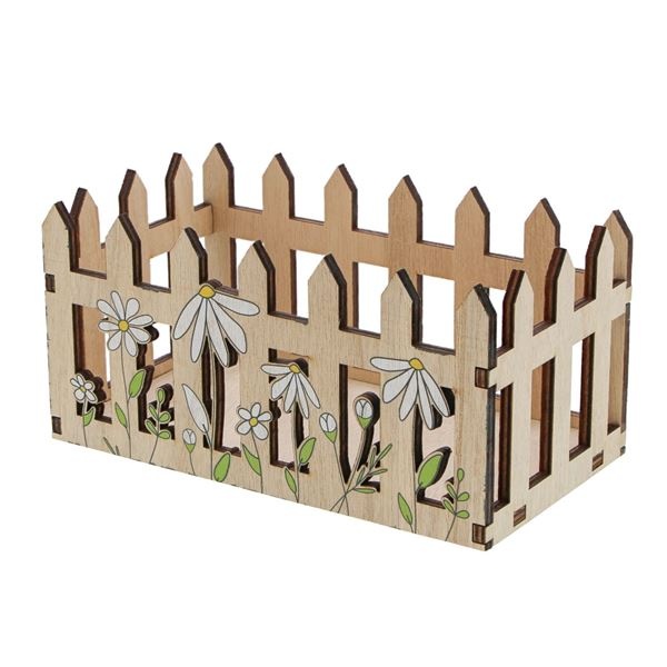 "Daisy" Tray fence rectangular with floral print
