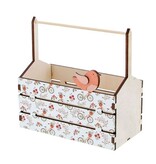 "Fleur" récipient rectangulaire avec poignée