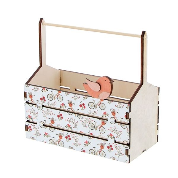 "Fleur" rectangular container with handle