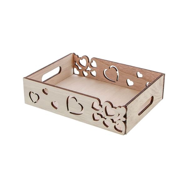 Plateau rectangulaire avec gabarit en forme de coeur