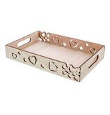 Plateau rectangulaire avec gabarit en forme de coeur