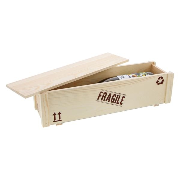 "Cargo" Fragile kist voor fles naturel