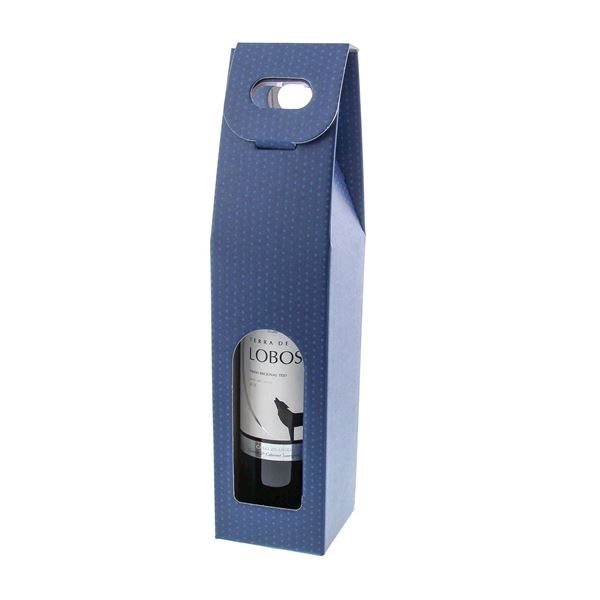 Coffret "Spot" pour 1 bouteille bleu foncé