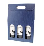 Doos " Spot " 3 flessen donker blauw.