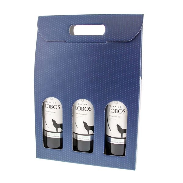 Box "Spot" 3 Flaschen dunkelblau.