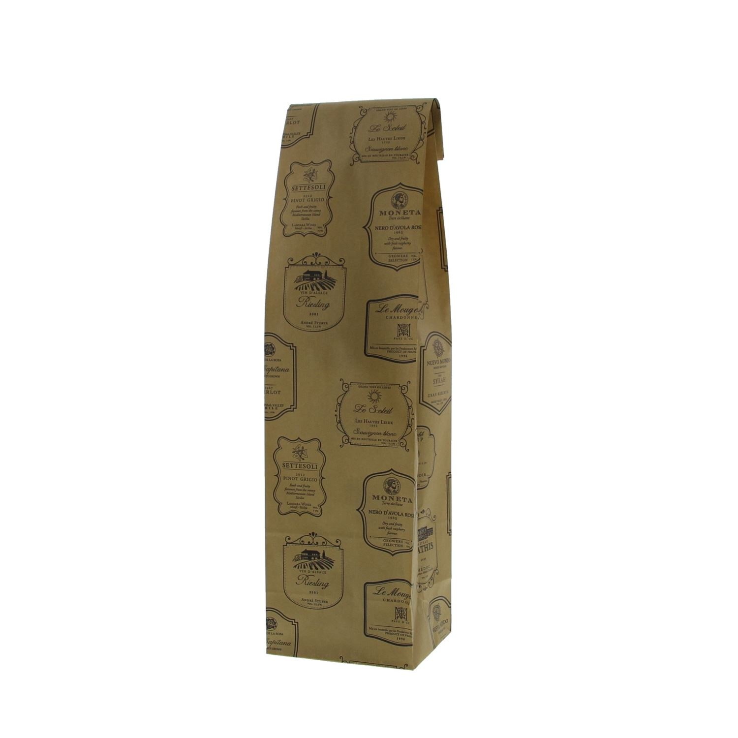 Sac bouteille papier avec papier kraft