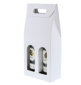 Box "Fibra" white for 2 bottles