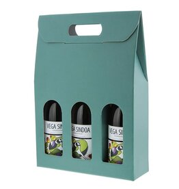 Box "Fibra" eucalyptus for 3 bottles
