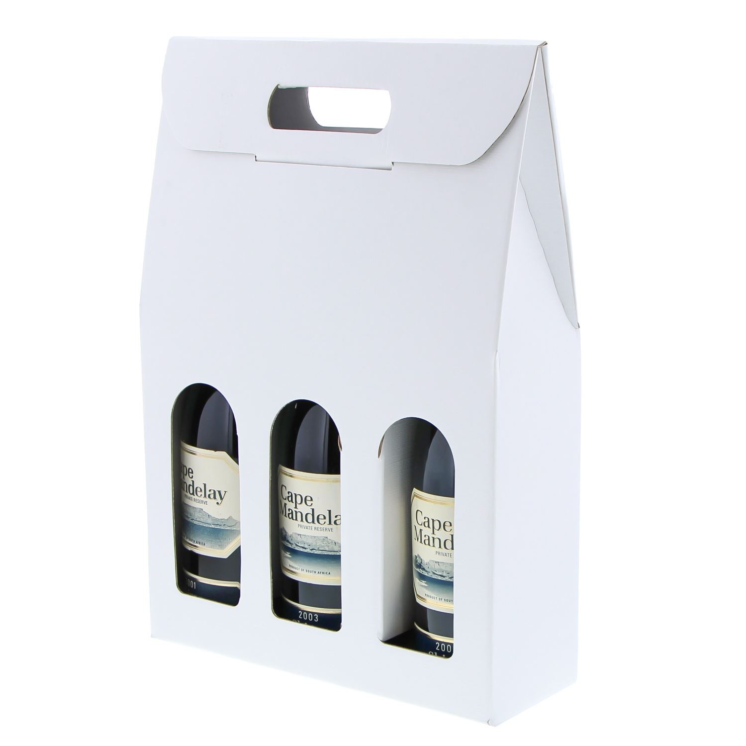 Box "Fibra" white for 3 bottles