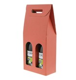 Doos " Seta"  voor 2 fles terra cotta