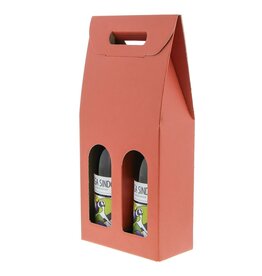 Karton "Seta" für 2 Flasche Terrakotta