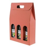 Karton "Seta" für 3 Flasche Terrakotta