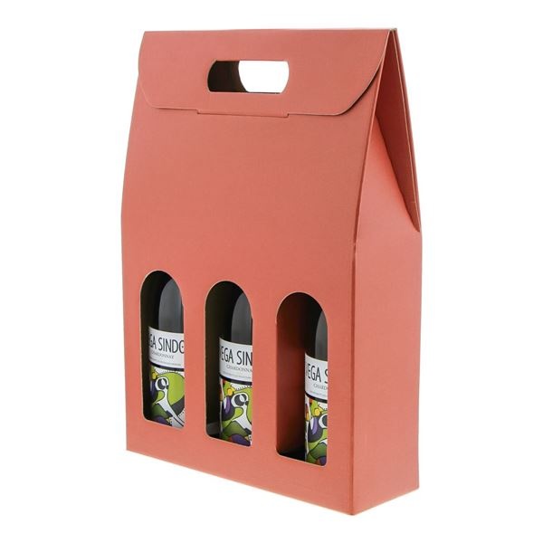 Box "Seta" for 3 bottle  terra cotta