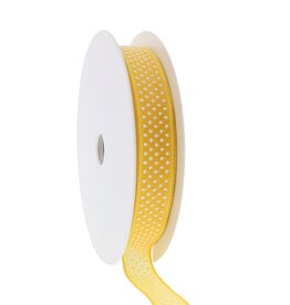 "Puff Dotty"  wired ribbon  - yellow