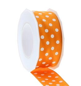 Ribbon polka dots - 40mm x 20m - Orange